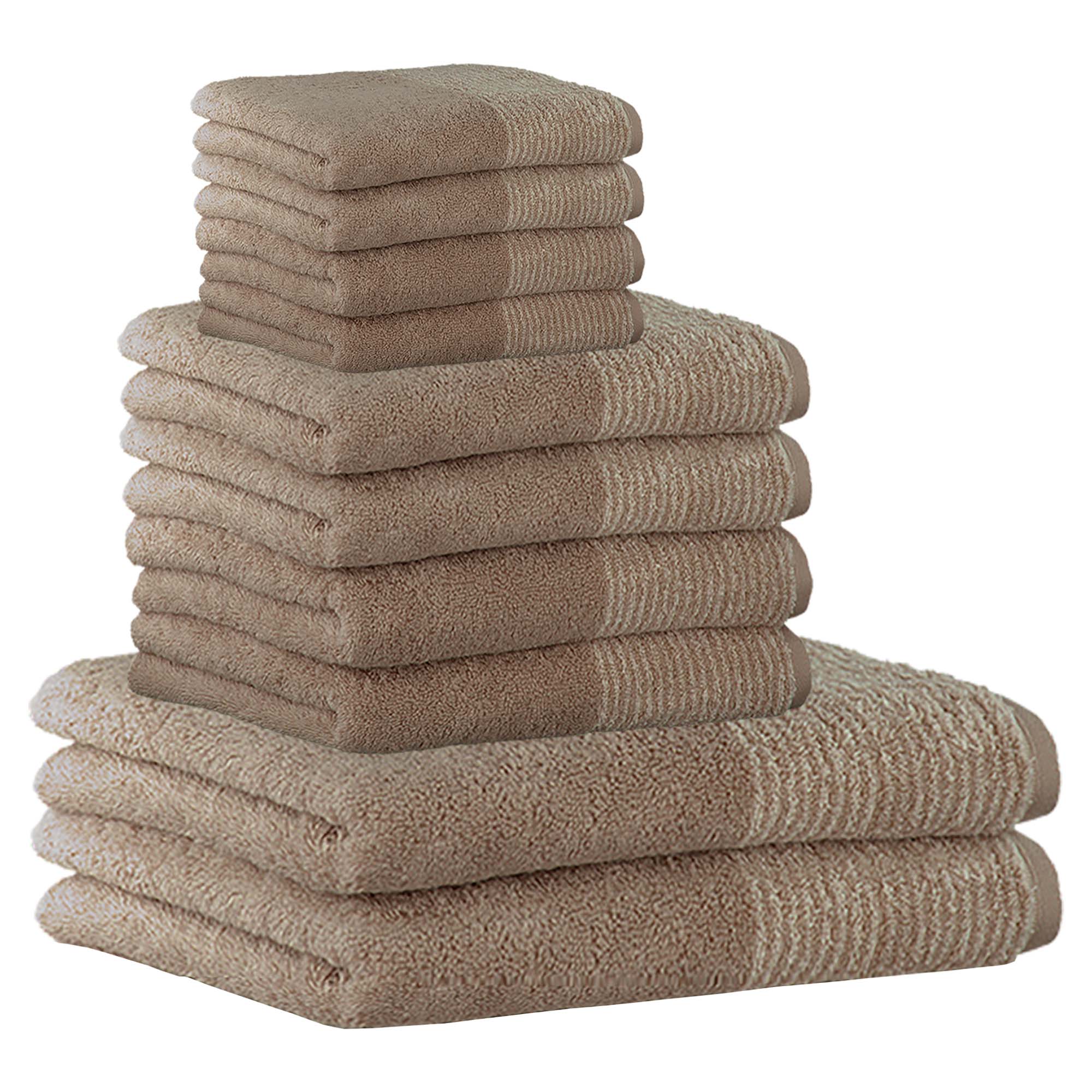 CAWÖ Handtuch Set, 10-tlg. - C Two-Tone, 2x Duschtuch, 4x Handtuch, 4x Gästetuch