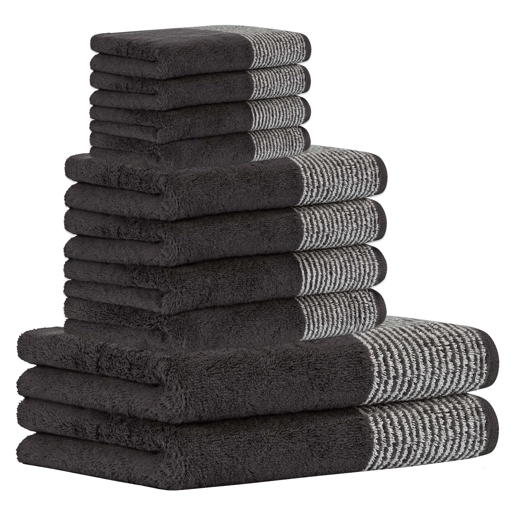 CAWÖ towel set, 10-piece - C Two-Tone, 2x shower towel, 4x hand towel, 4x guest towel