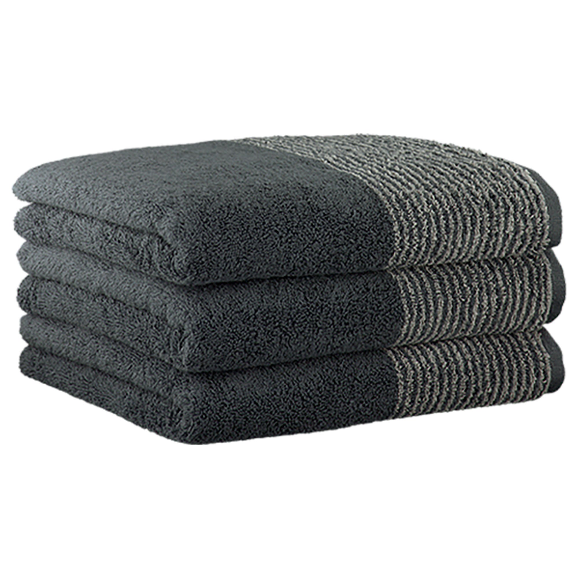 CAWÖ Handtuch, 3er Pack - Luxury Home, C Two-Tone, Walkfrottier