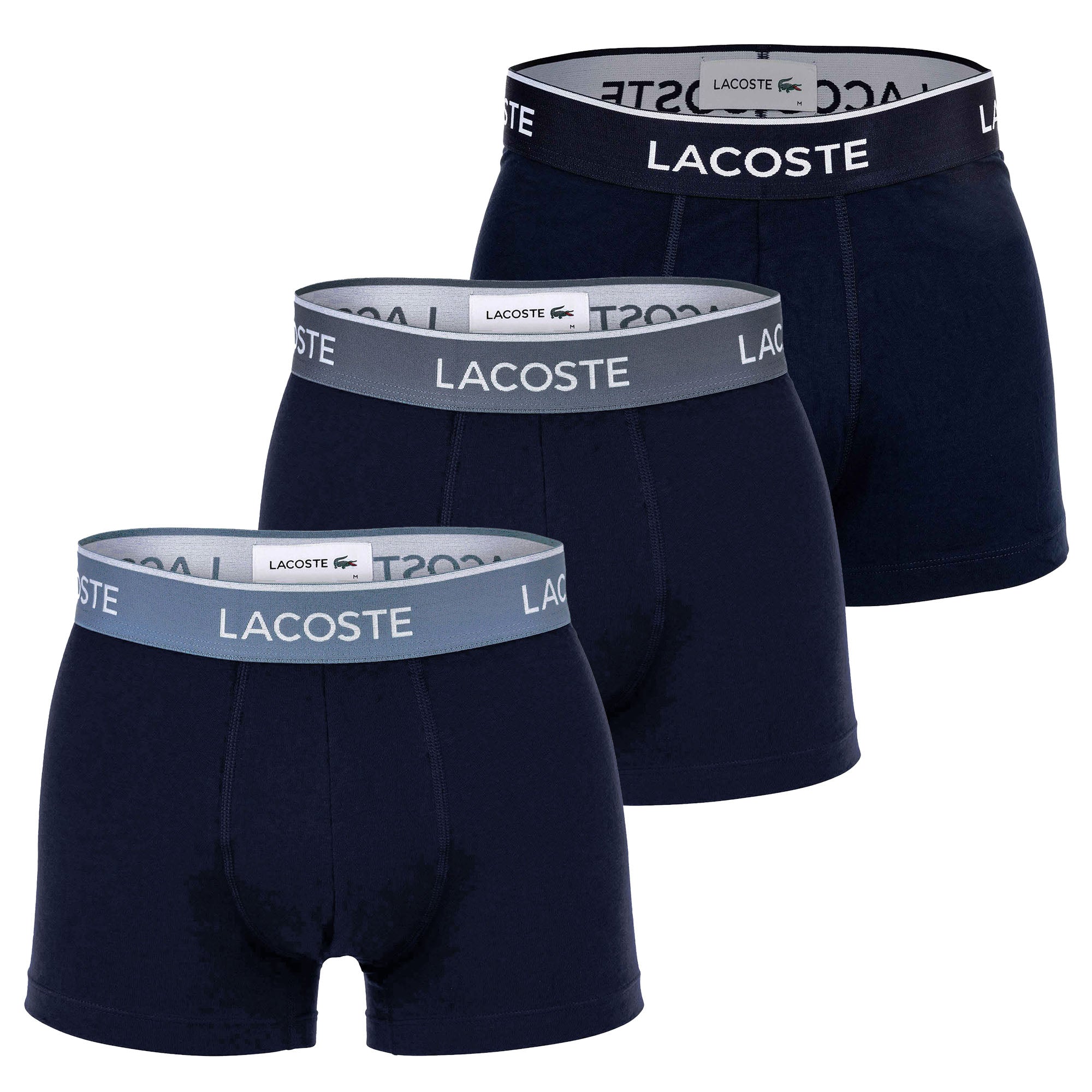 LACOSTE Herren Boxershorts, 3er Pack - Trunks, Casual, Cotton Stretch, Logobund