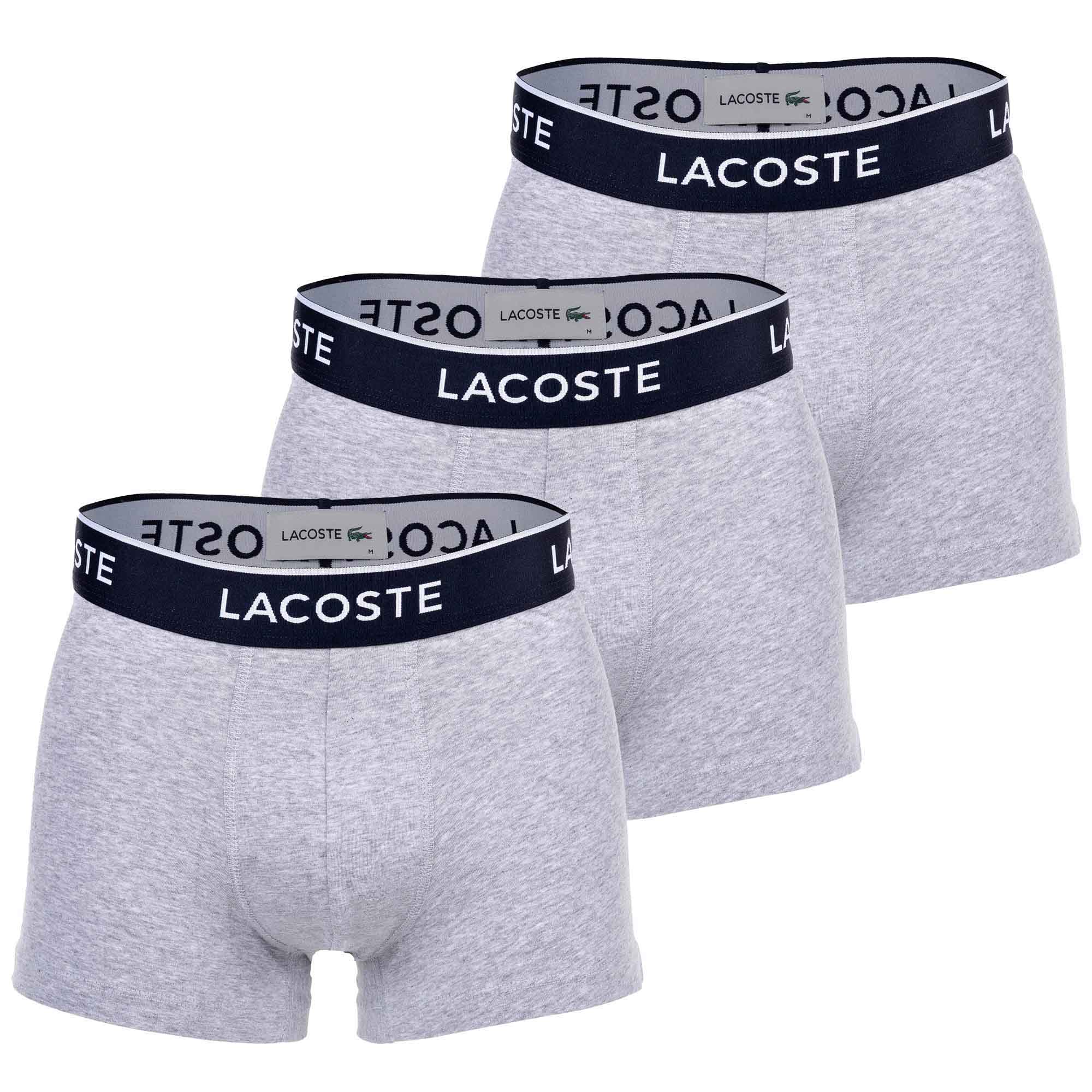 LACOSTE Herren Boxershorts, 3er Pack - Trunks, Casual, Cotton Stretch, Logobund