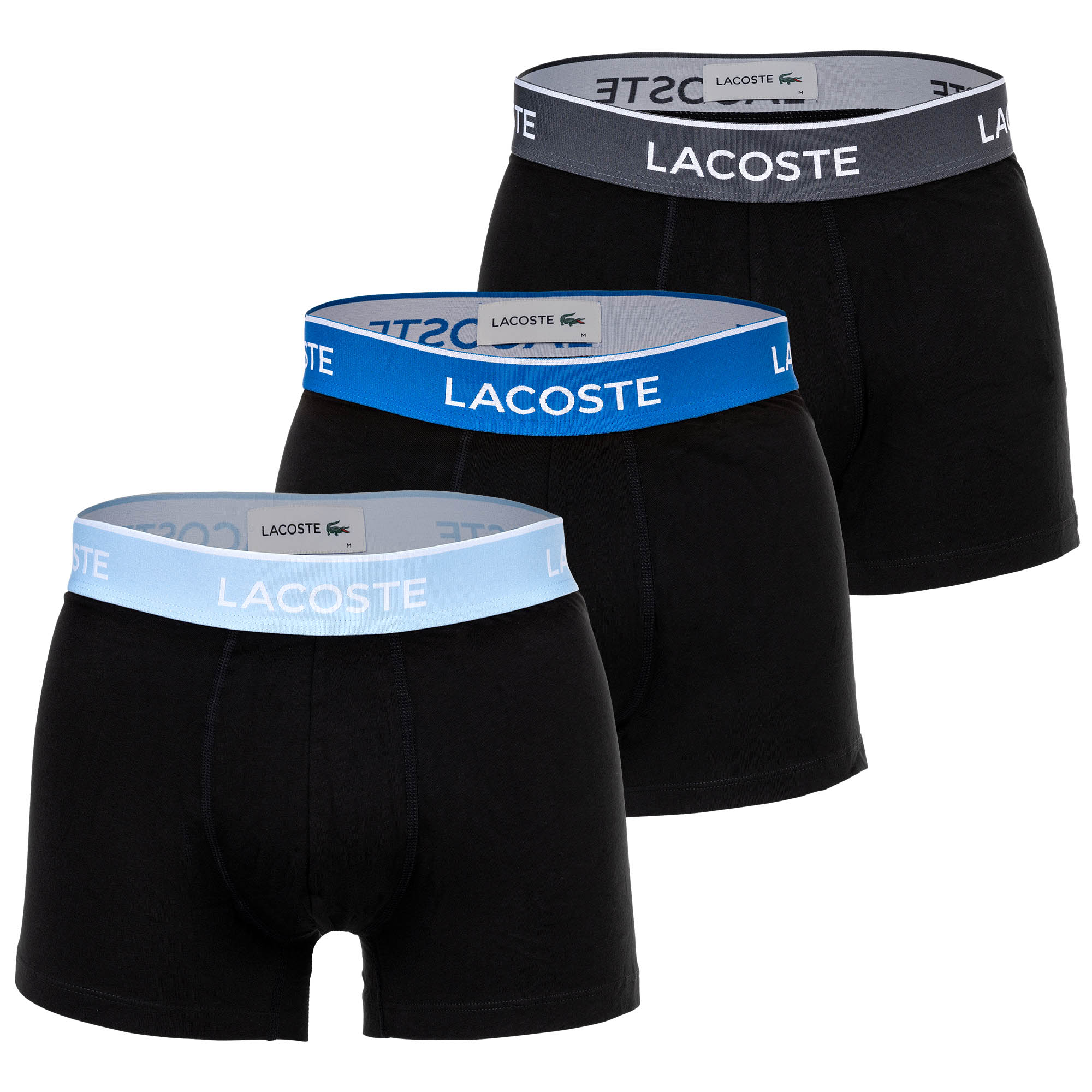 LACOSTE Herren Boxershorts, 3er Pack - Trunks, Casual, Cotton Stretch, Logobund