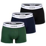 LACOSTE Herren Boxershorts, 3er Pack - Trunks, Cotton Stretch, Logobund