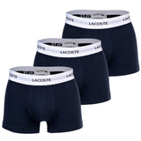 LACOSTE Herren Boxershorts, 3er Pack - Trunks, Cotton Stretch, Logobund