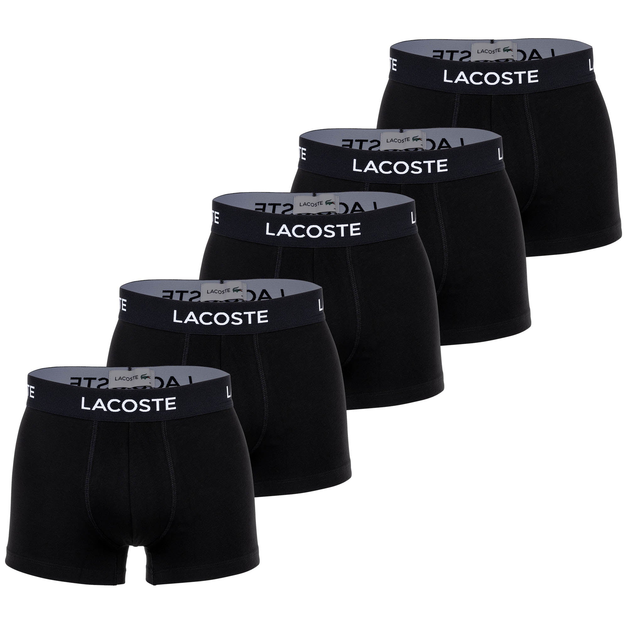 LACOSTE Herren Boxershorts, 5er Pack - Trunks, Casual, Cotton Stretch, Logobund