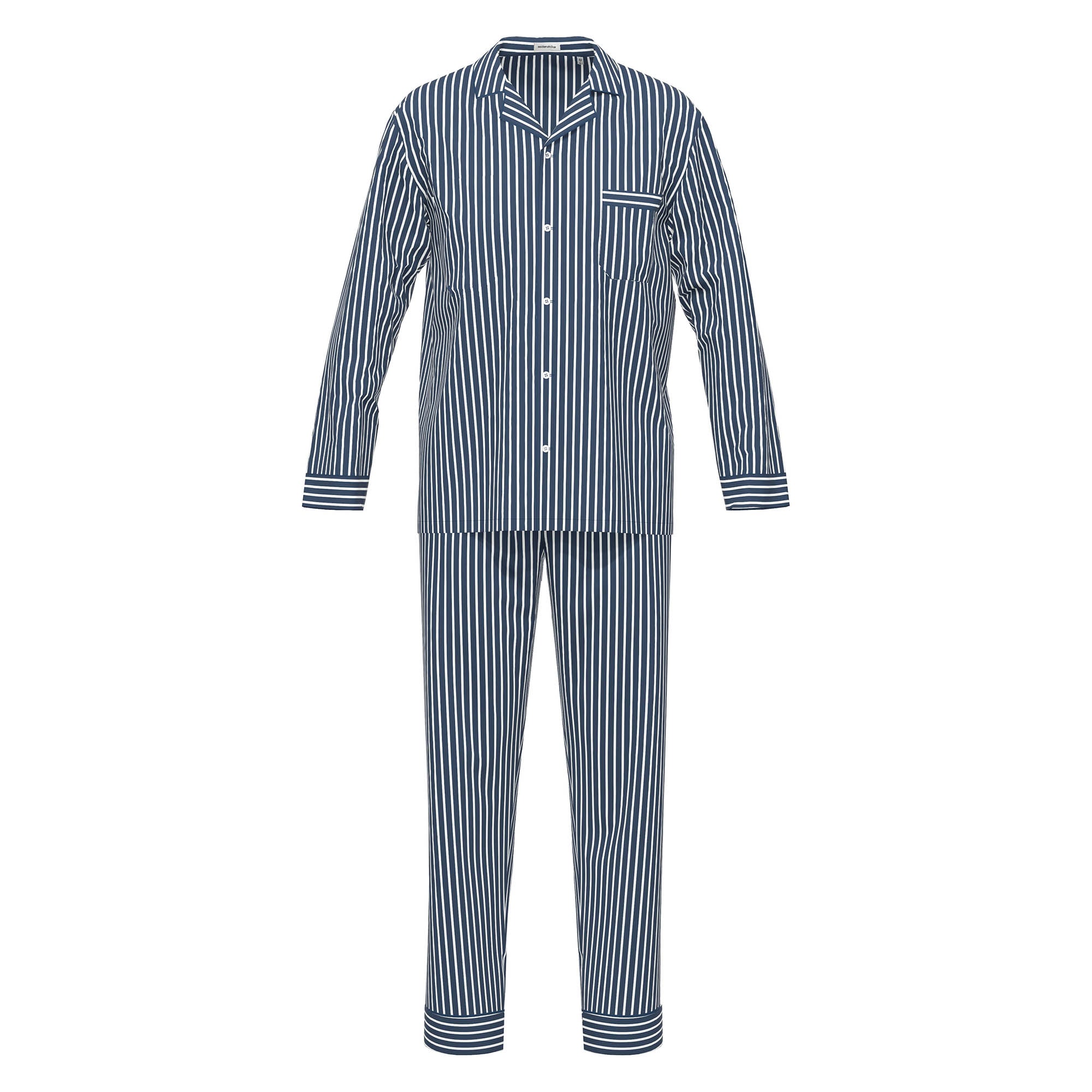 Seidensticker Herren Schlafanzug, lang - Classic Pyjama Set, Web-Schlafanzug, Knopfleiste, Baumwolle