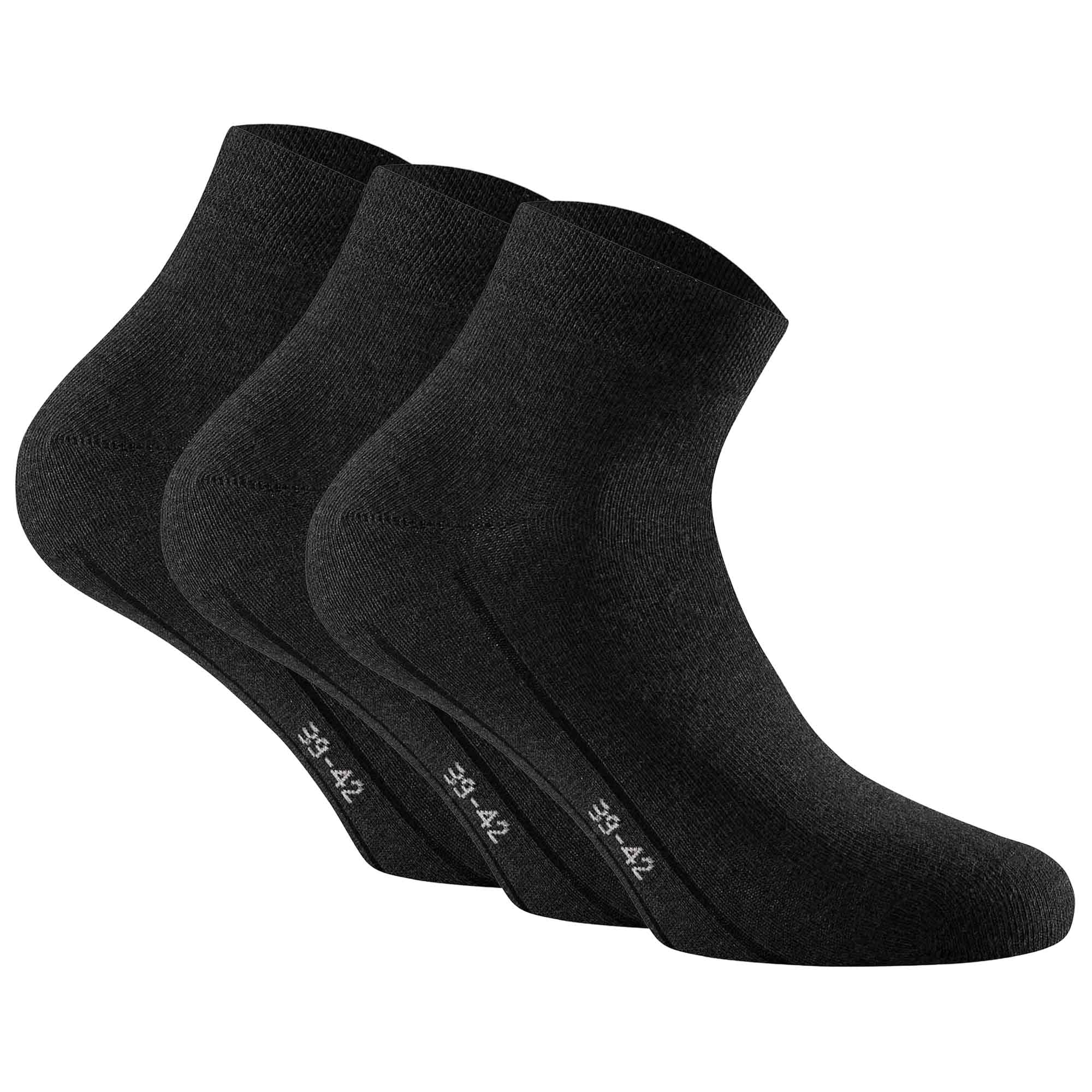 Rohner Basic Unisex Quarter Socken, 3er Pack - Sneaker Plus, Baumwolle