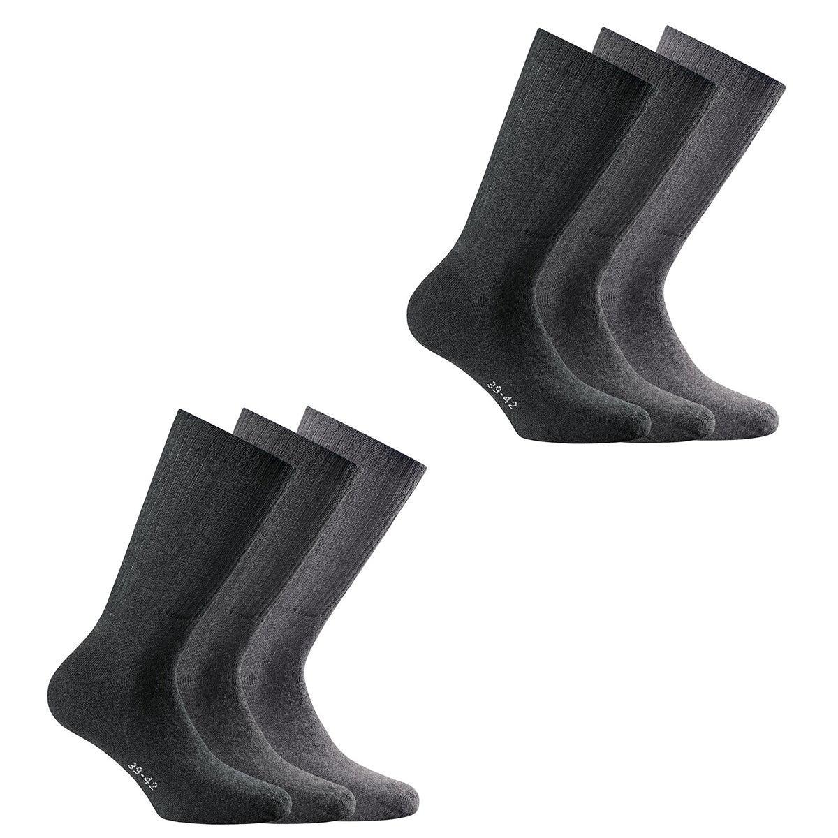 Rohner Basic Unisex Sport Socken, 6er Pack - Basic Sport, einfarbig
