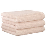 CAWÖ Hand Towel, Pack of 3 - Pure, Terry Cloth, Textured Design, Cotton, Plain