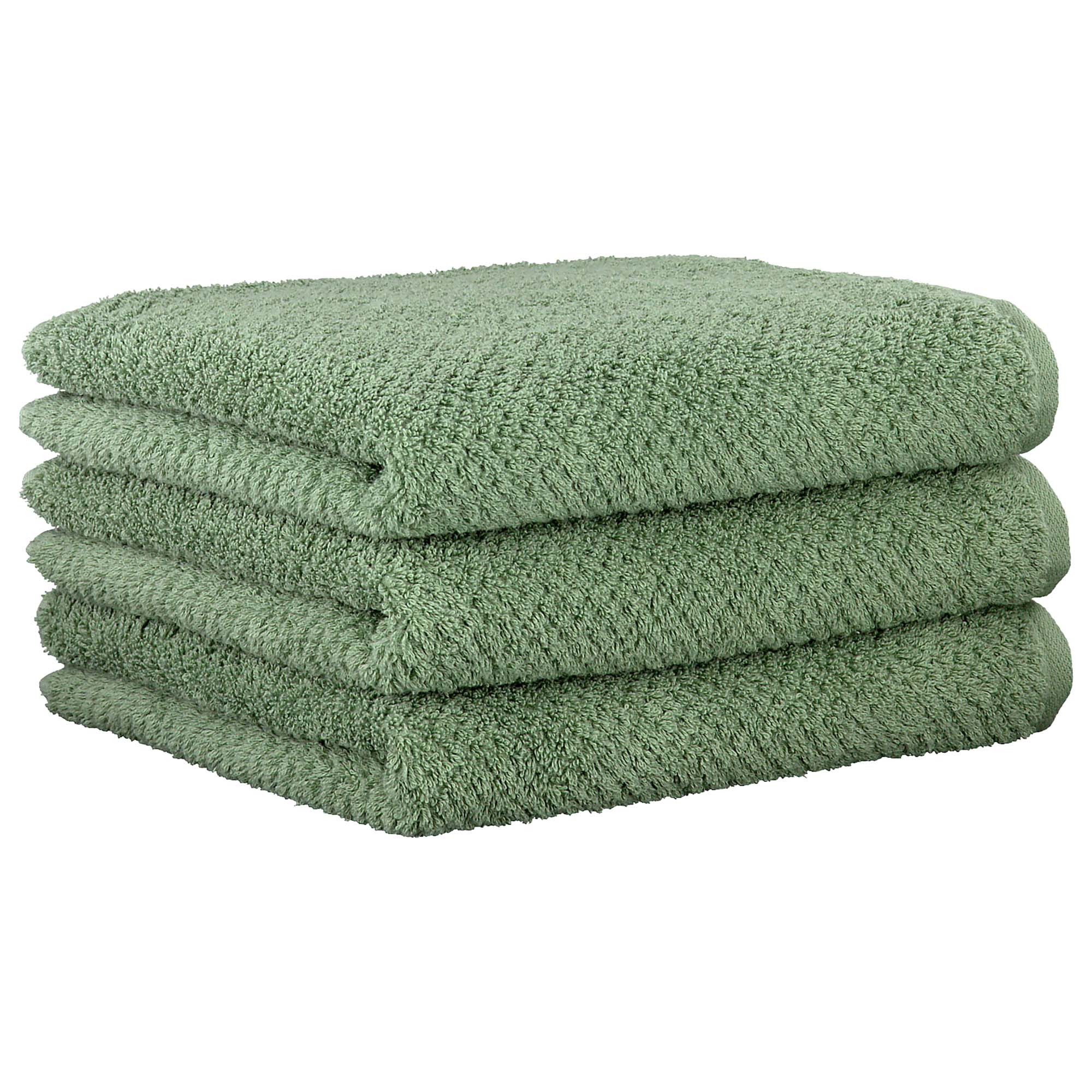 CAWÖ Hand Towel, Pack of 3 - Pure, Terry Cloth, Textured Design, Cotton, Plain