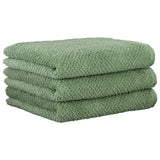 CAWÖ Guest Towel, Pack of 3 - Pure, Terry Cloth, Textured Design, Cotton, Plain