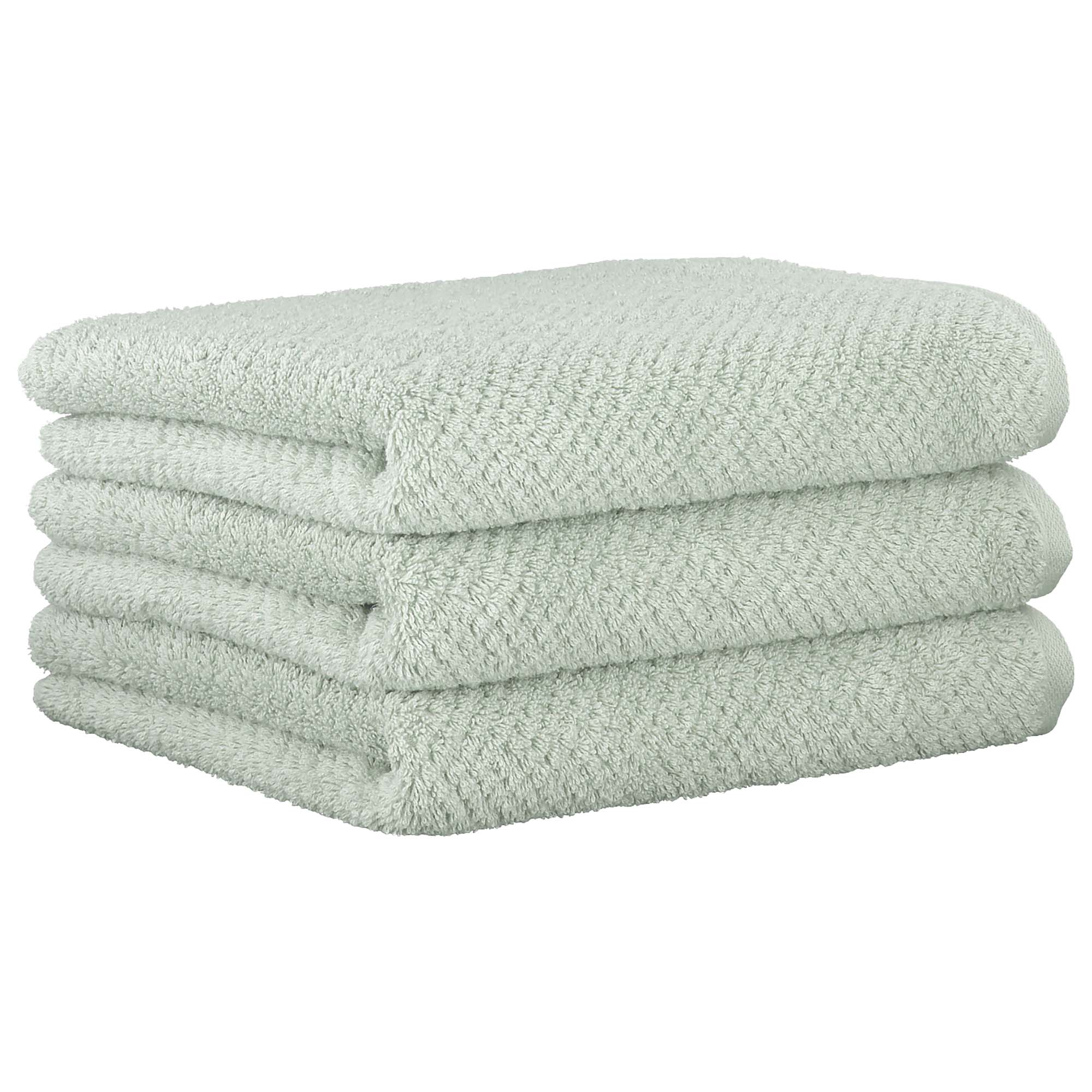 CAWÖ Hand Towel, Pack of 3 - Pure, Terry Cloth, Textured Design, Cotton, Plain