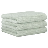 CAWÖ Hand Towel, Pack of 3 - Pure, Terry Cloth, Textured Design, Cotton, Plain