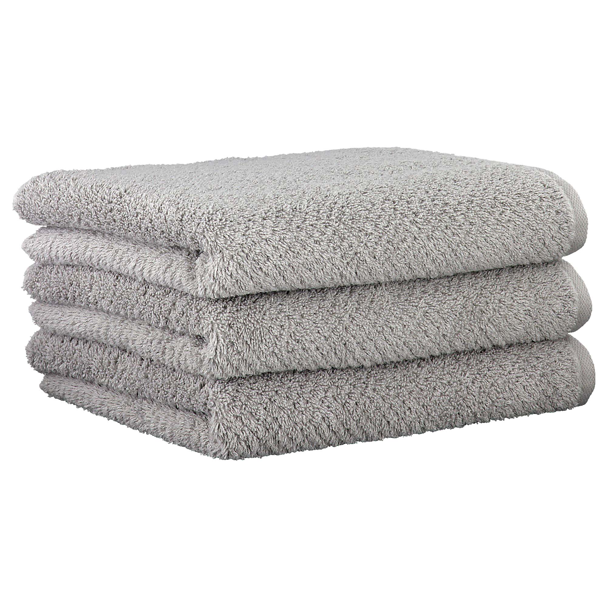 CAWÖ Hand Towel, Pack of 3 - Pure, Terry Cloth, Textured Design, Cotton, Plain