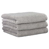 CAWÖ Hand Towel, Pack of 3 - Pure, Terry Cloth, Textured Design, Cotton, Plain
