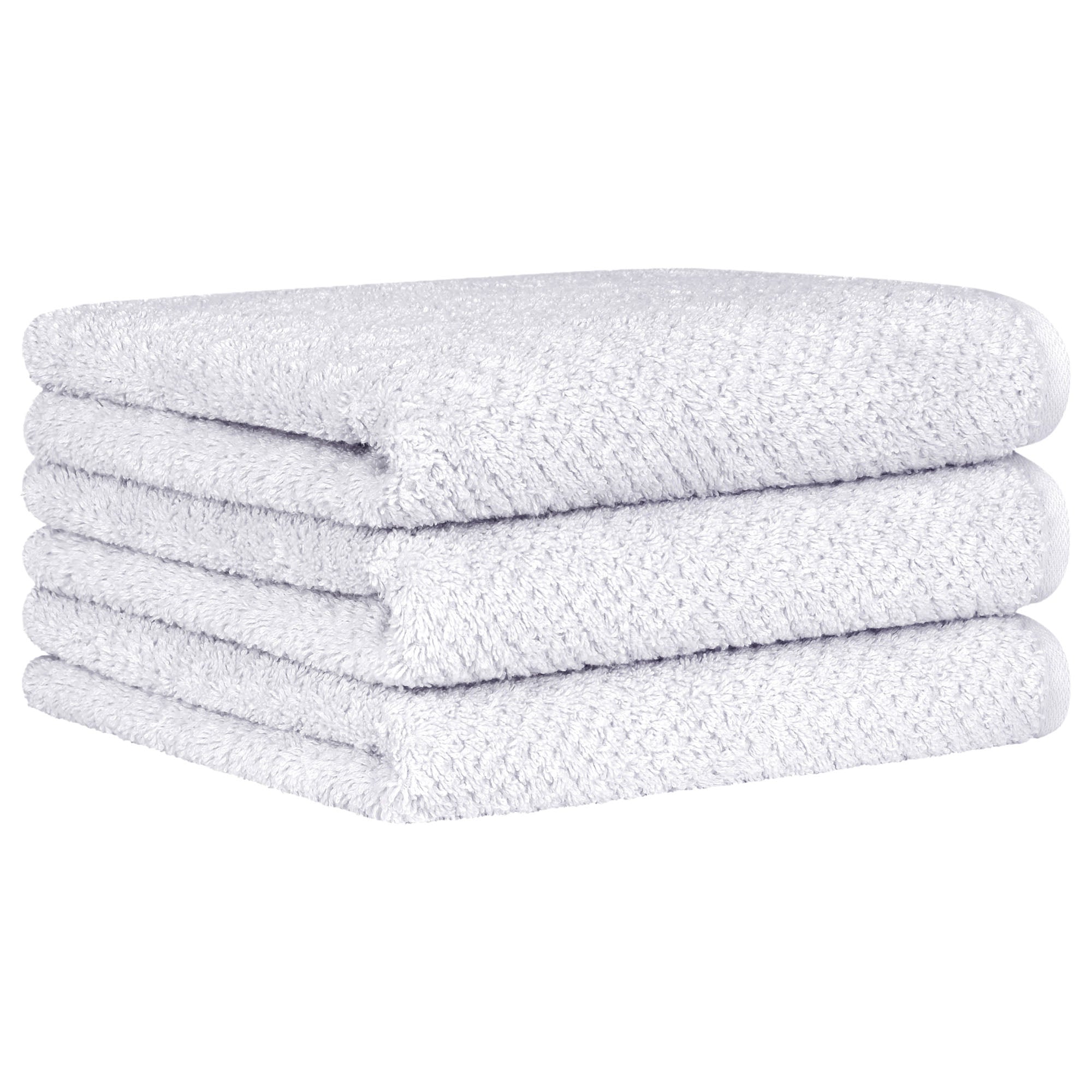 CAWÖ Hand Towel, Pack of 3 - Pure, Terry Cloth, Textured Design, Cotton, Plain
