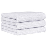 CAWÖ Hand Towel, Pack of 3 - Pure, Terry Cloth, Textured Design, Cotton, Plain