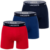 LACOSTE Men's Boxer Shorts, 3-pack - Boxer Briefs, Cotton Stretch, Logo Waistband