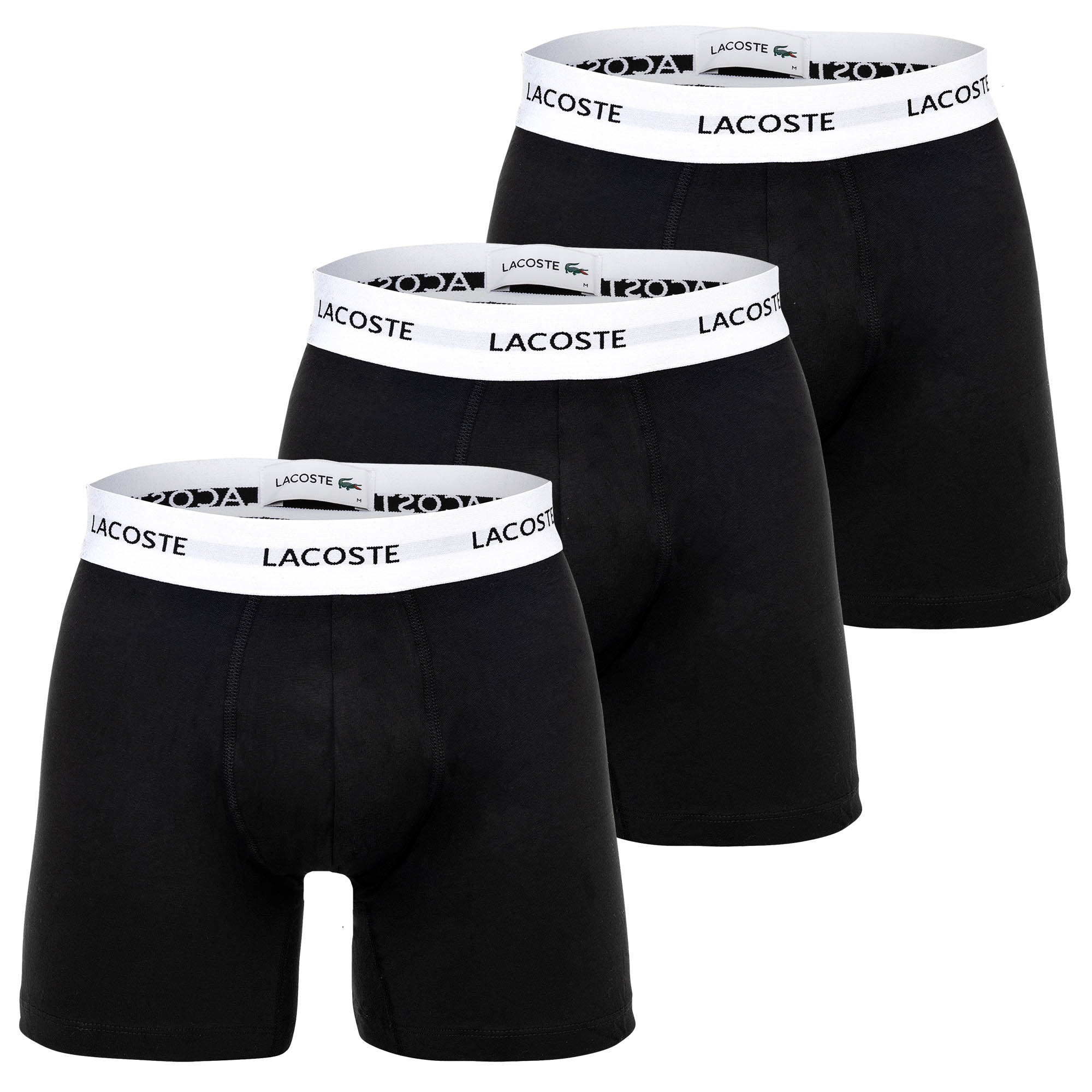 LACOSTE Men's Boxer Shorts, 3-Pack - Boxer Briefs, Cotton Stretch, Logo Waistband