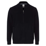 Brax Herren Strickjacke mit Stehkragen - John, Baumwolle-Wollmix, Strukturstrick