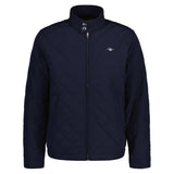 GANT Men's Quilted Jacket - QUILTED WINDCHEATER, Zip, Stand-up Collar, Logo