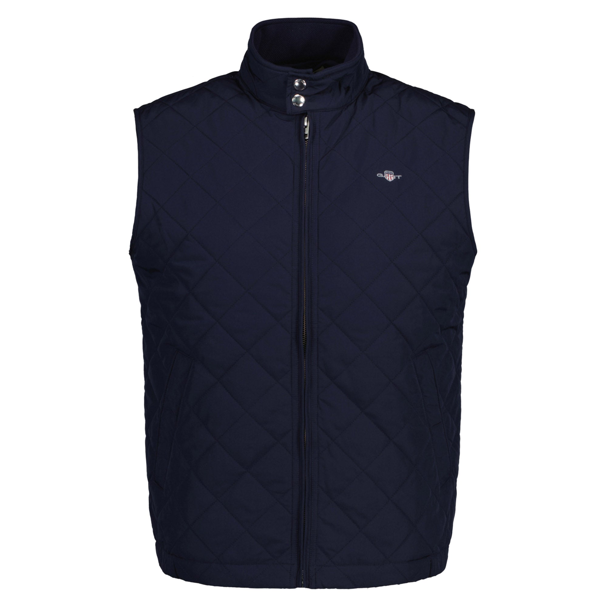 GANT men's quilted gilet – QUILTED WINDCHEATER VEST, zip, stand-up collar