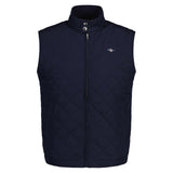 GANT men's quilted gilet – QUILTED WINDCHEATER VEST, zip, stand-up collar