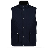 GANT Men Quilted Waistcoat - CLASSIC QUILTED VEST, zip fastening, stand-up collar