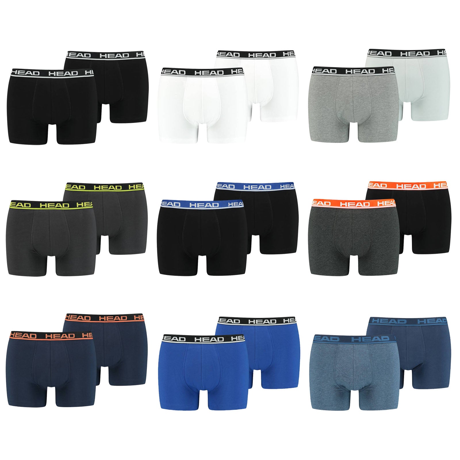 HEAD Herren Boxershorts im Pack - Basic, Baumwoll Stretch, einfarbig