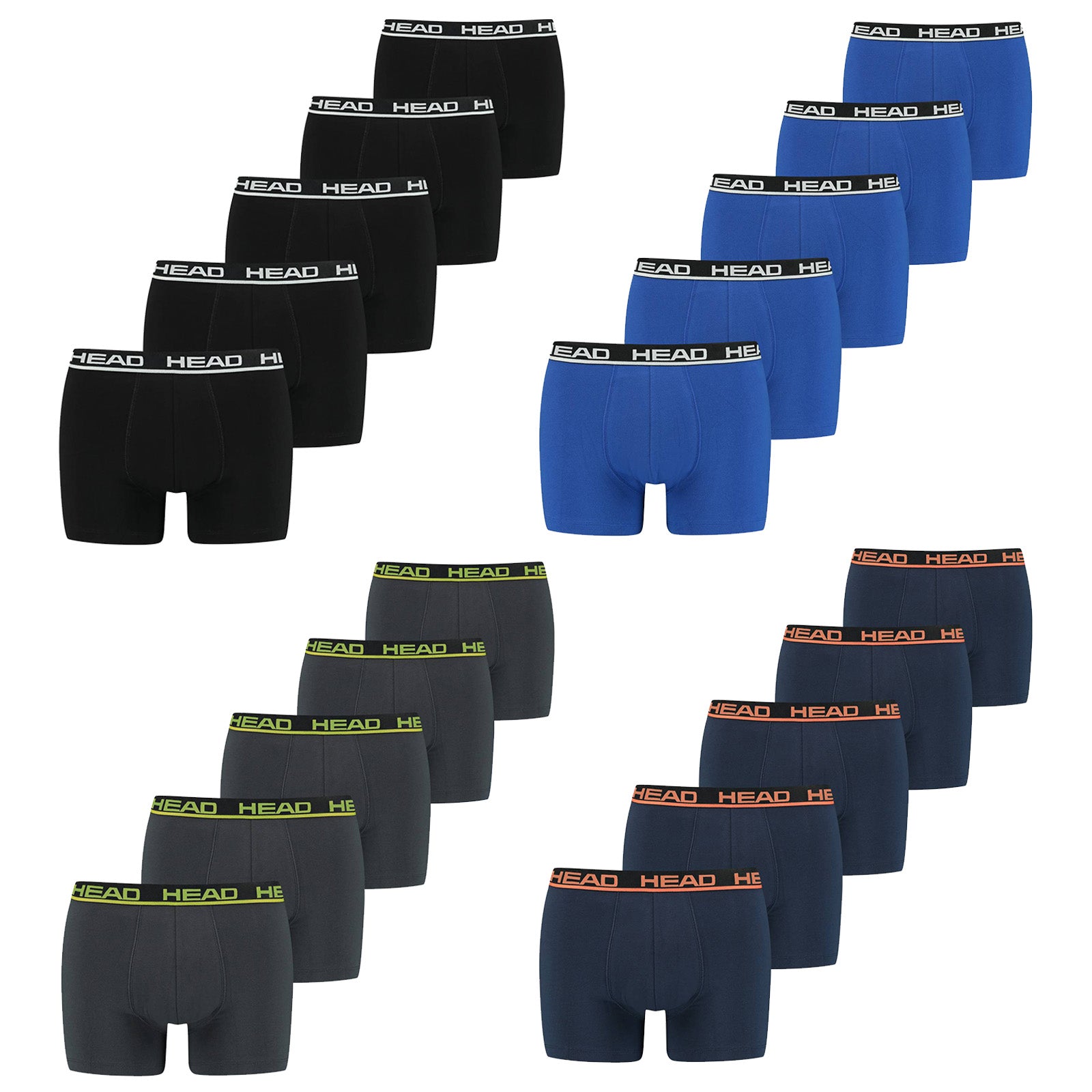 HEAD Herren Boxershorts, Multipack - Basic Boxer Trunks ECOM, Stretch Cotton