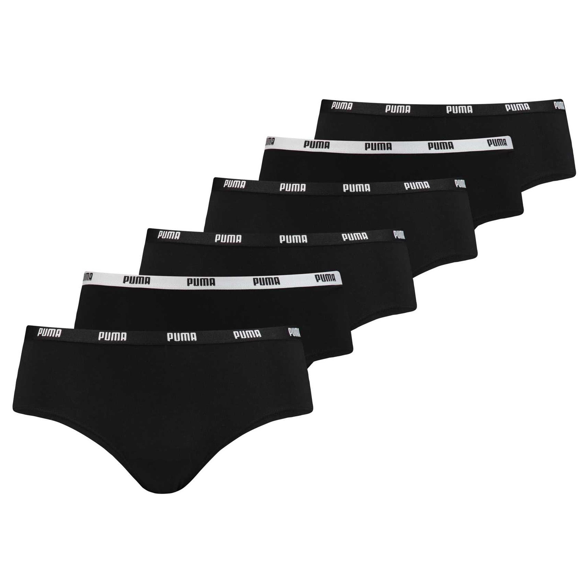 PUMA Ladies Iconic Hipster, Pack of 6 - Soft Cotton Stretch, ECOM