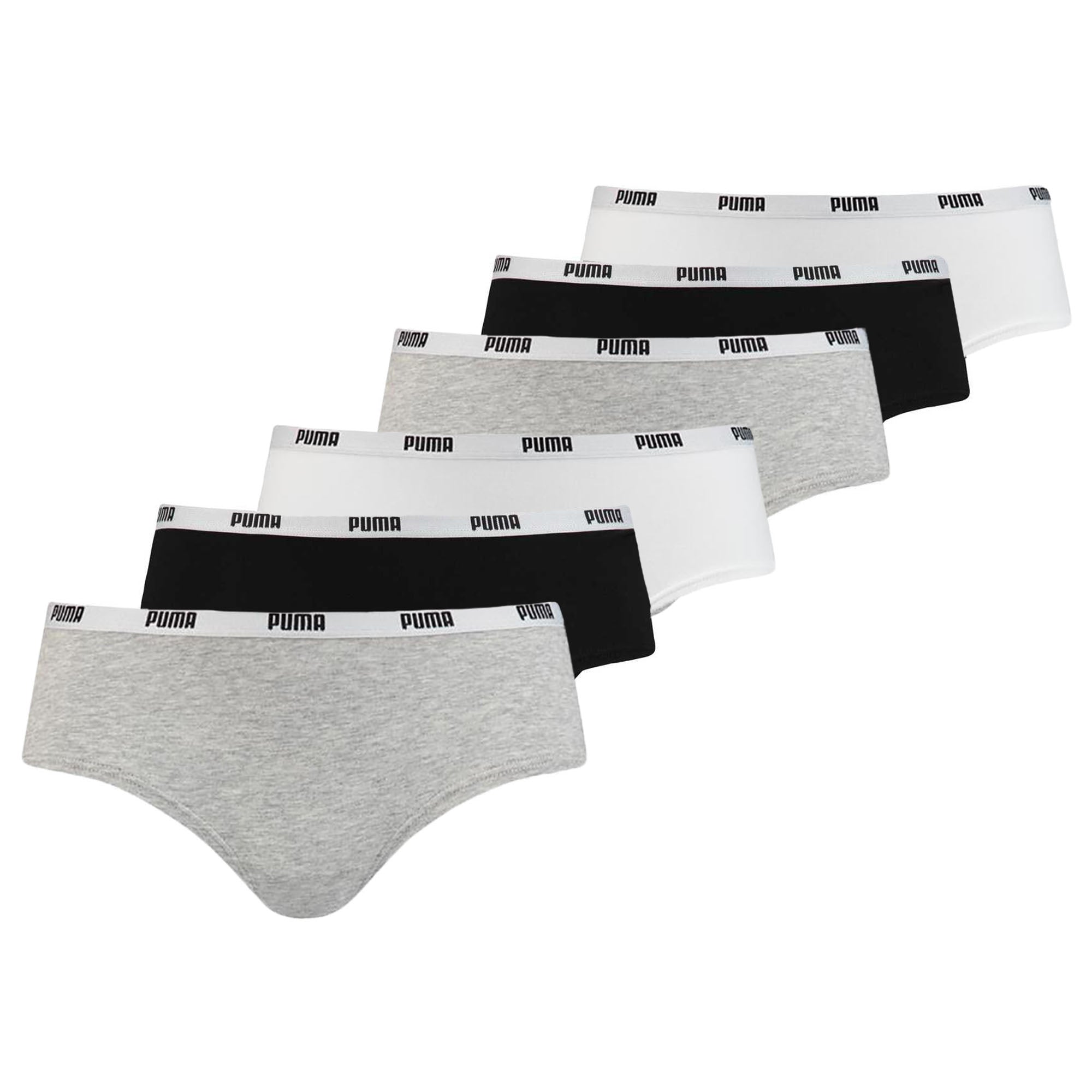 PUMA Ladies Iconic Hipster, Pack of 6 - Soft Cotton Stretch, ECOM