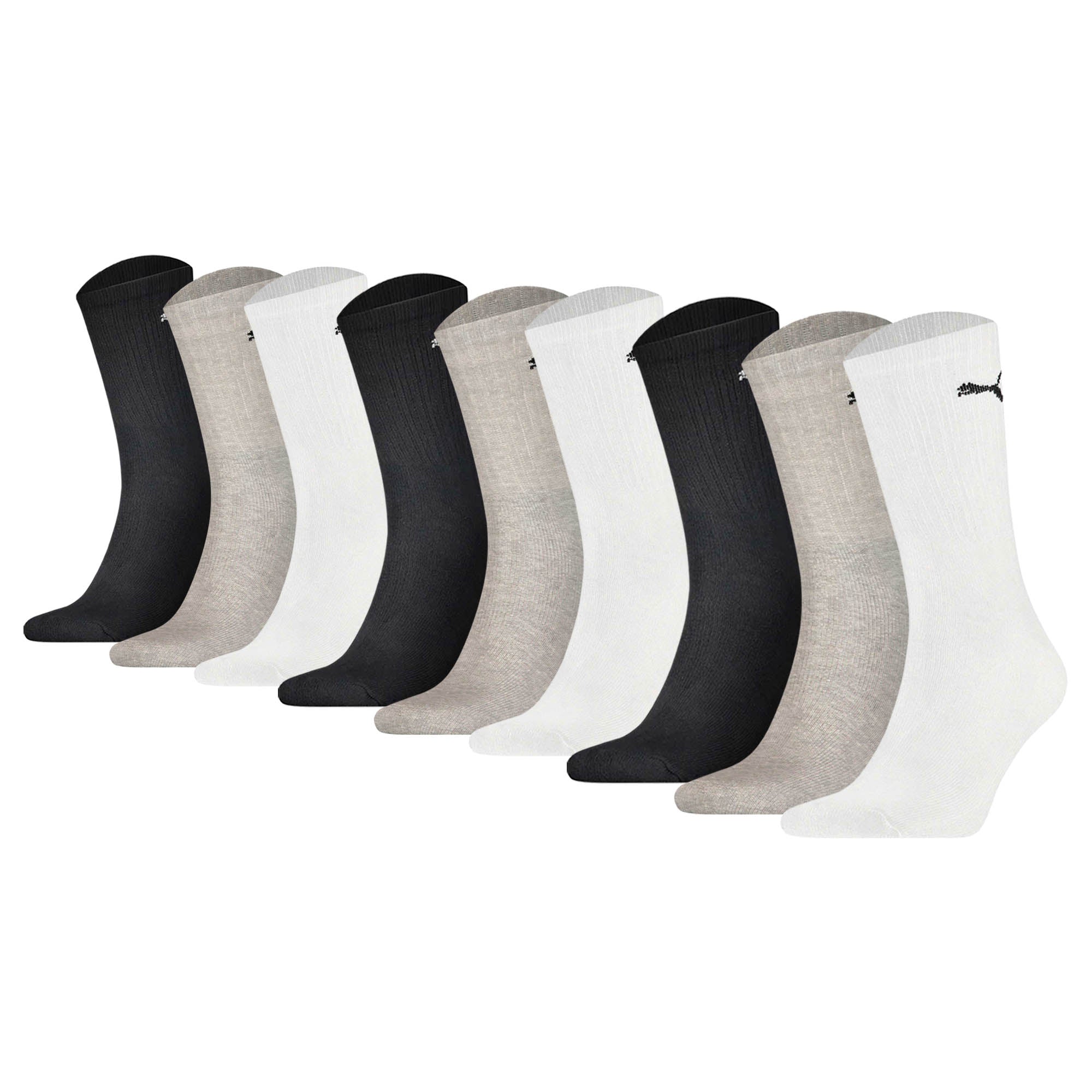 PUMA Unisex Socken, 9er Pack - Sport Crew Sock,Tennissocken, ECOM