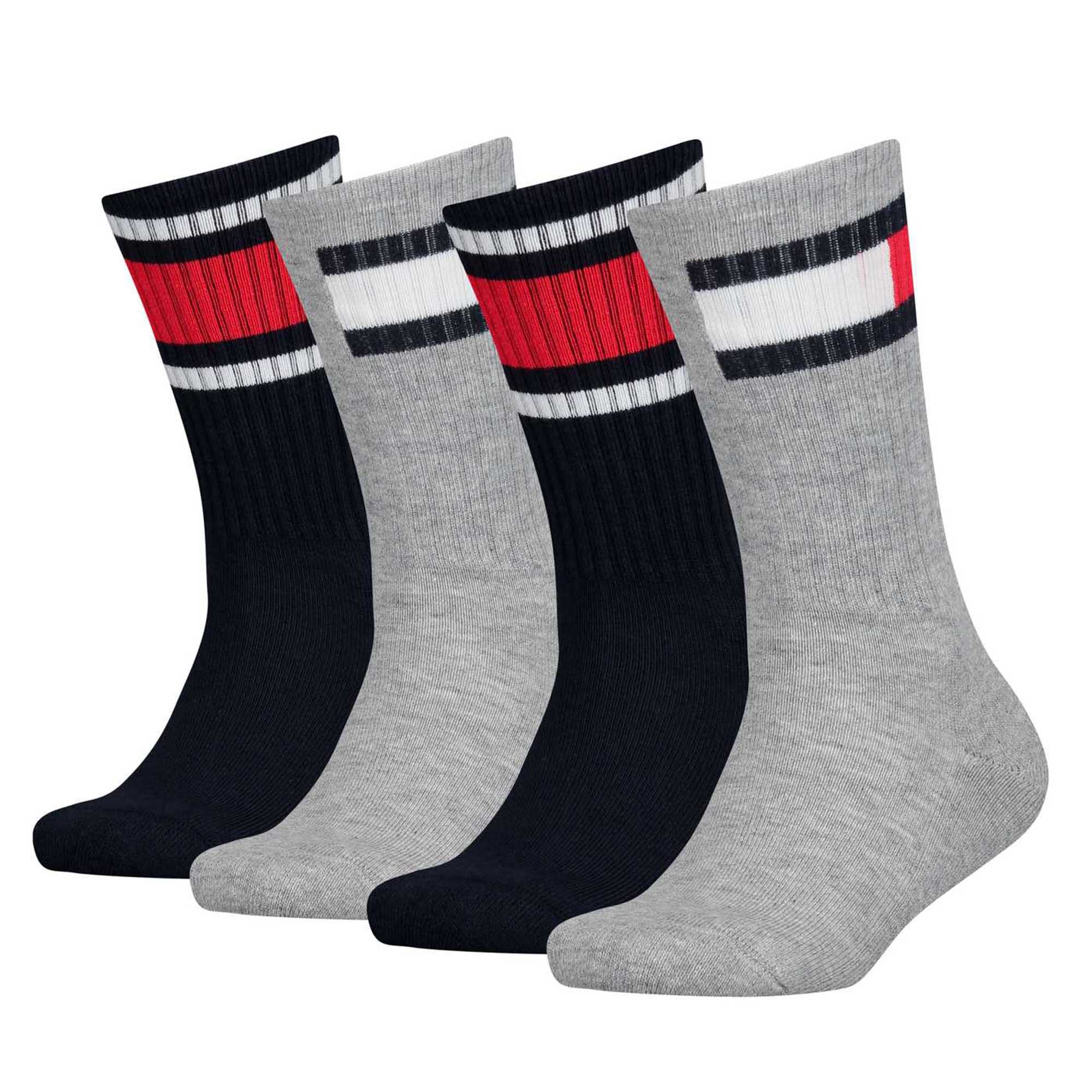 TOMMY HILFIGER Kinder Socken, 4er Pack - FLAG ECOM, Logo Design