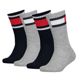 TOMMY HILFIGER Kinder Socken, 4er Pack - FLAG ECOM, Logo Design