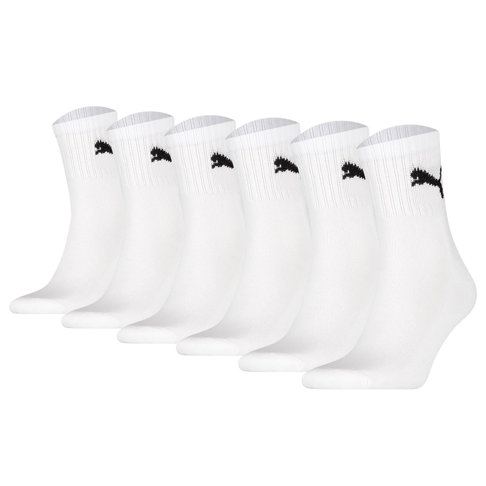 PUMA Unisex Sports Socks, 6-Pack - Short Crew Socks, ECOM, Logo, plain