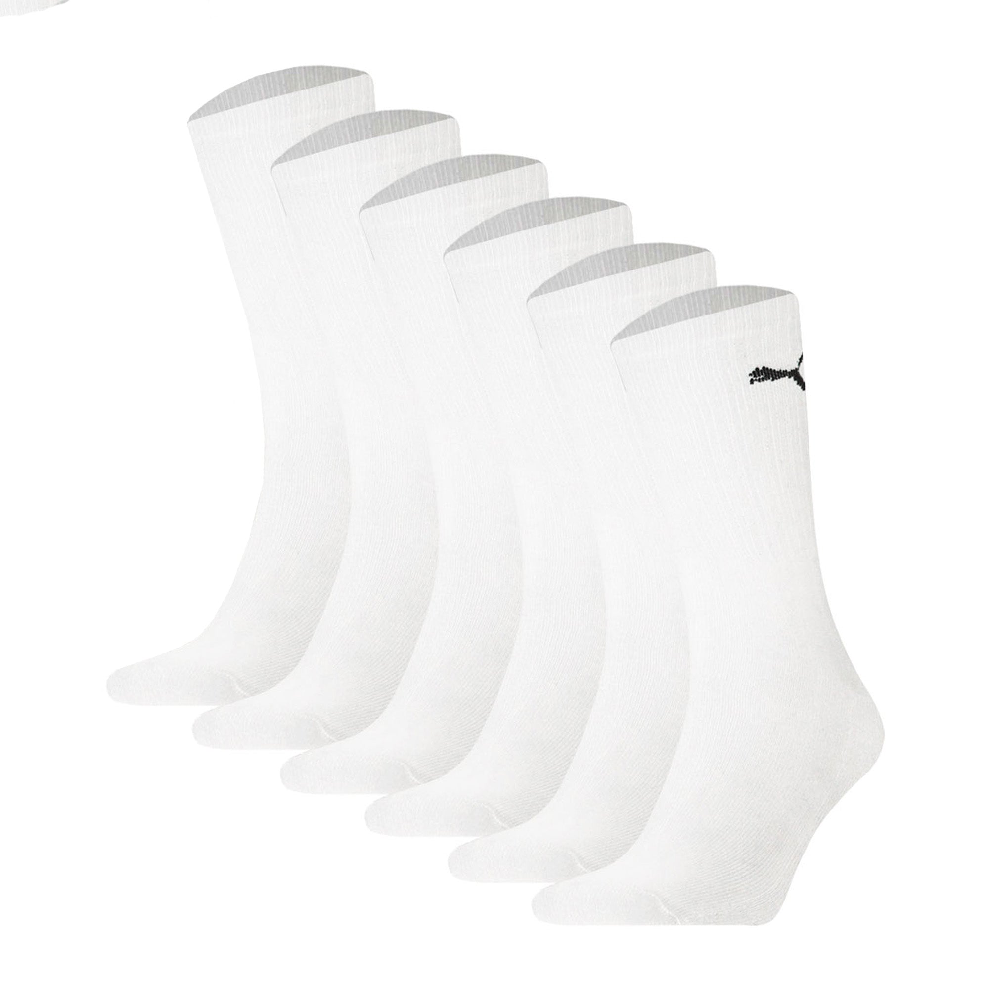 PUMA Unisex Sports Socks, 6-Pack - Sport Crew Socks, ECOM, Logo, plain
