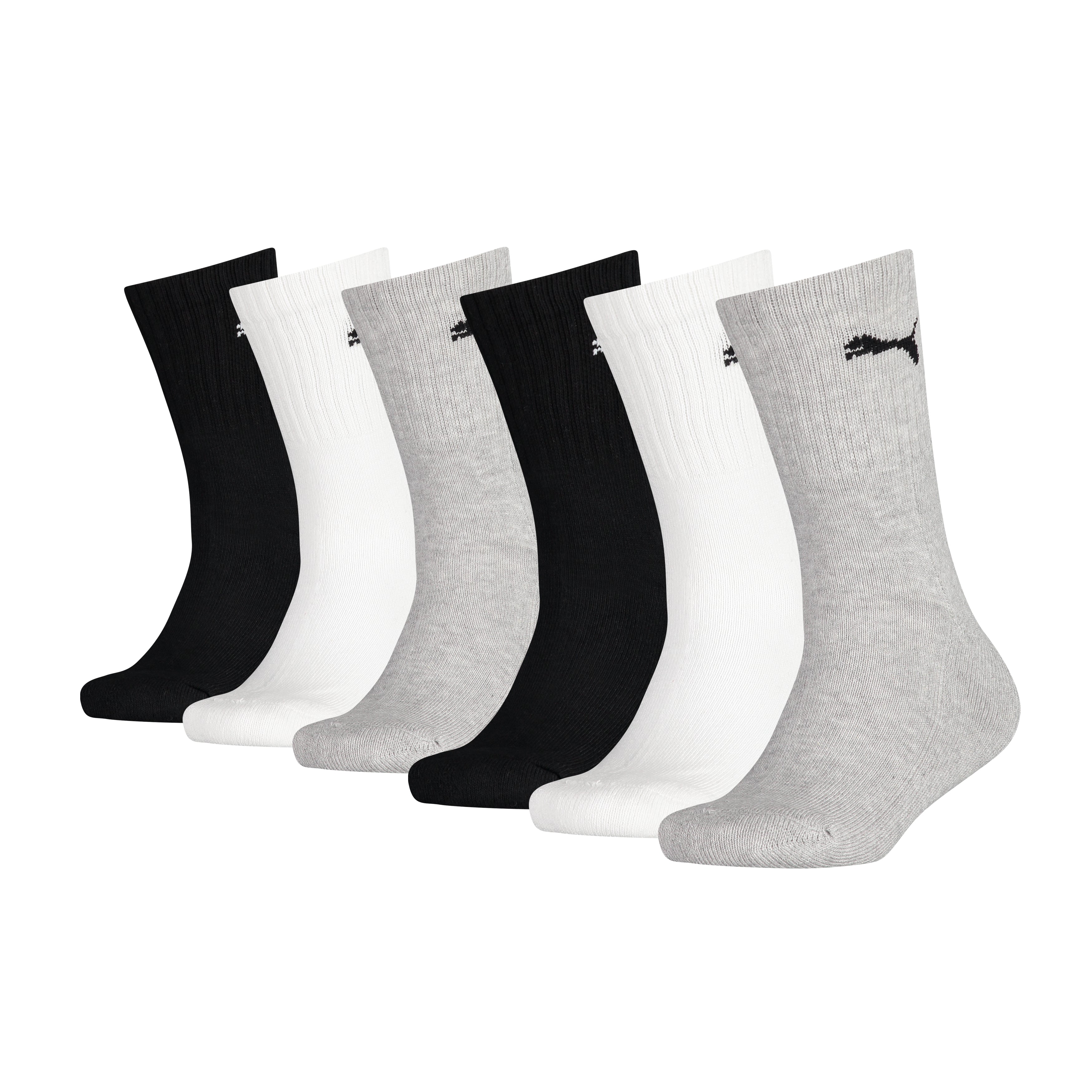 PUMA Kinder Socken, 6er Pack - Sport Junior ECOM, Rippbündchen, Logo