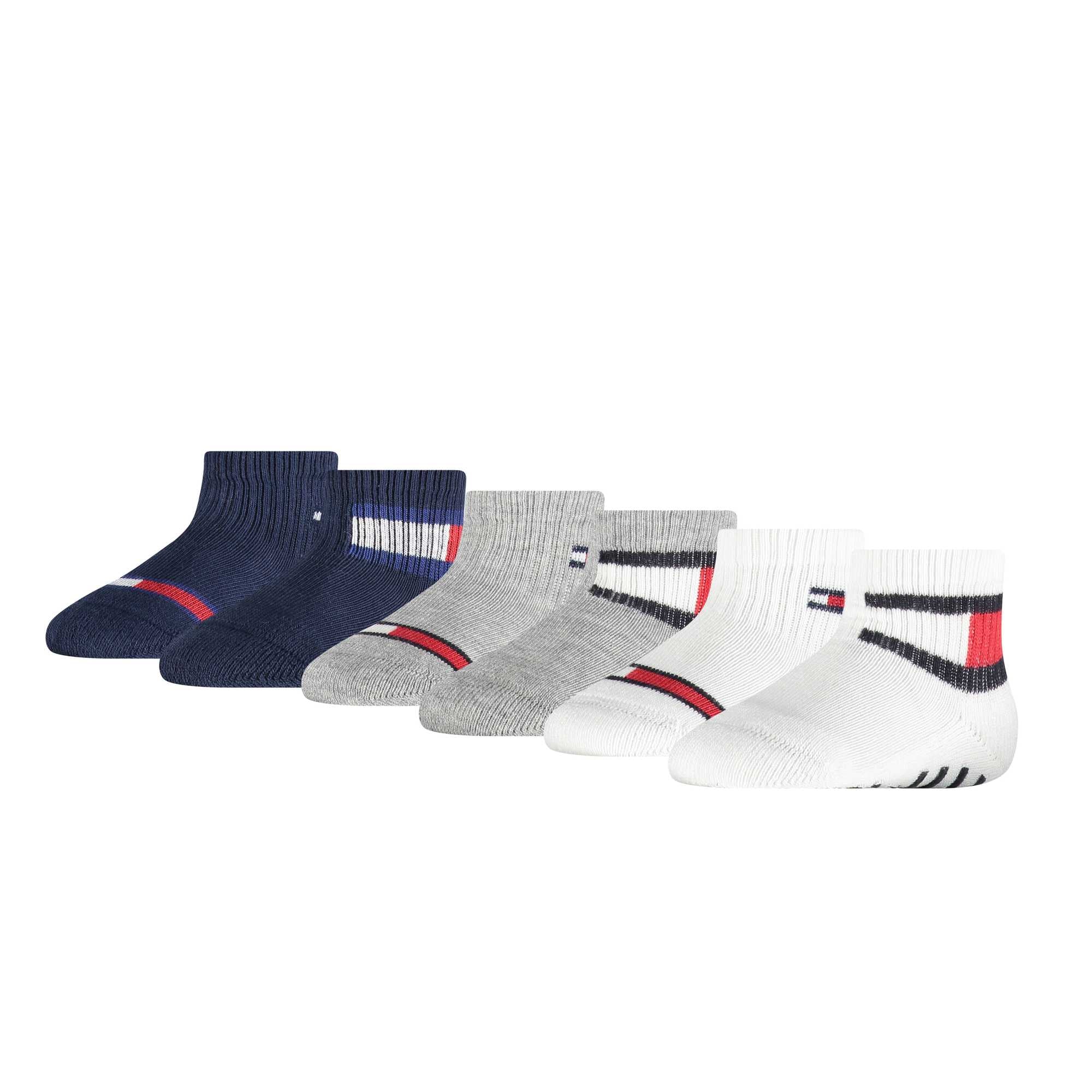 TOMMY HILFIGER baby unisex socks, 6 pack - FLAG SOCK ECOM, stopper socks