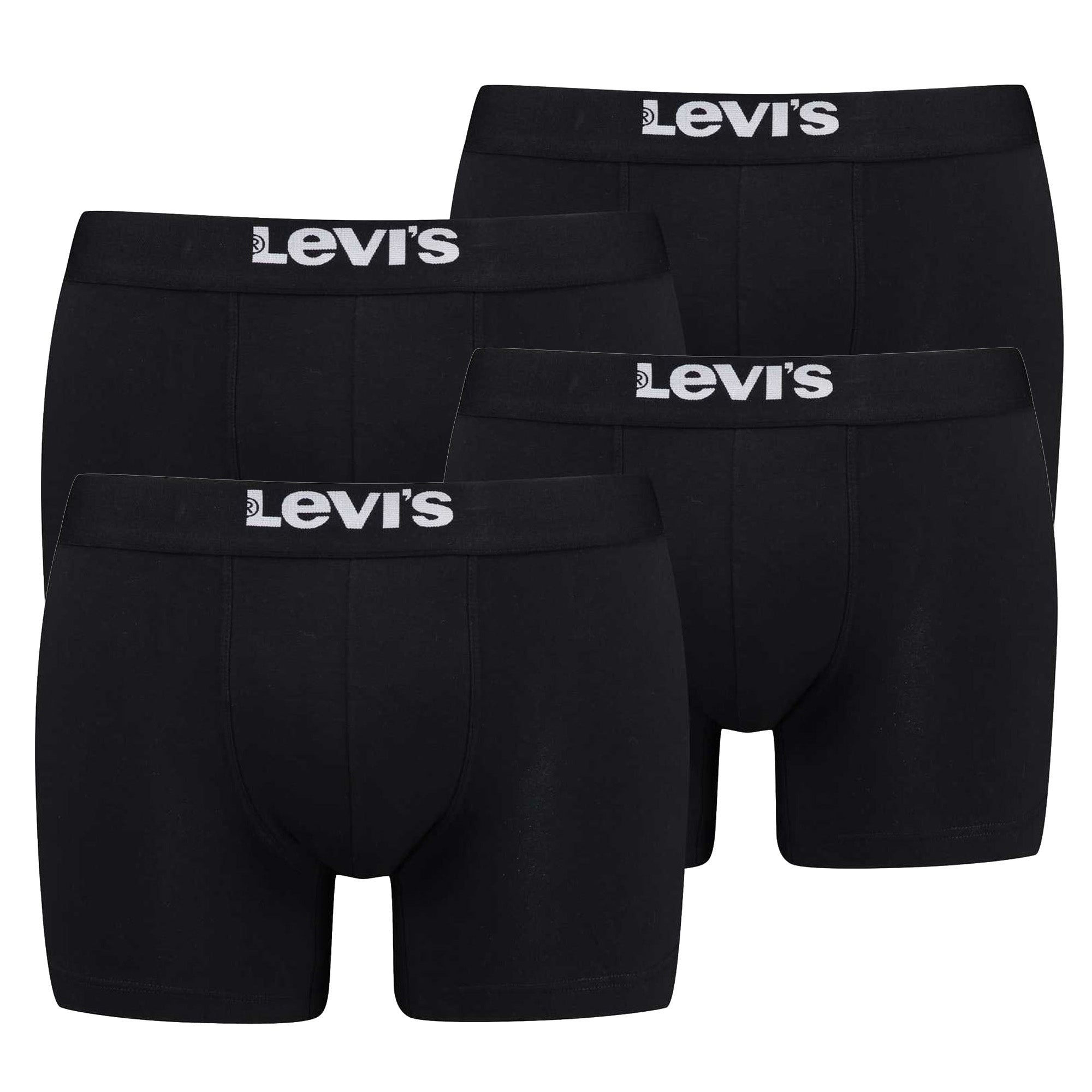 Levi's Herren Boxershorts, 4er Pack - Solid Basic Boxer Brief Organic, Logobund