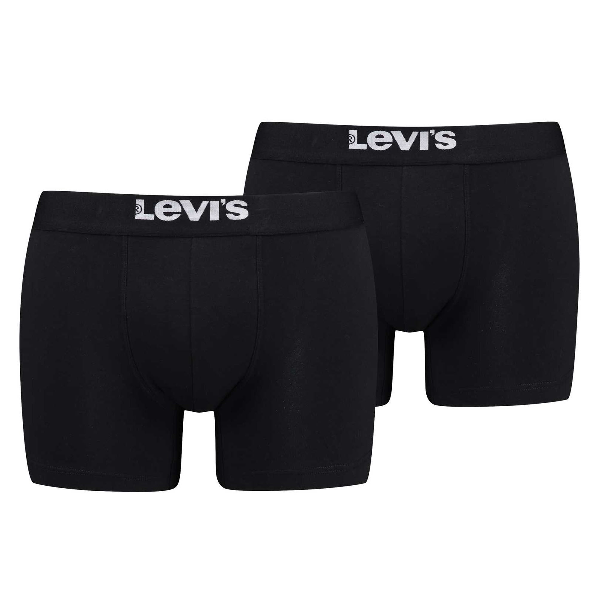 Levi's Men's Solid Basic Boxer Brief Organic, Pack of 2, Boxer Shorts, Logo Waistband