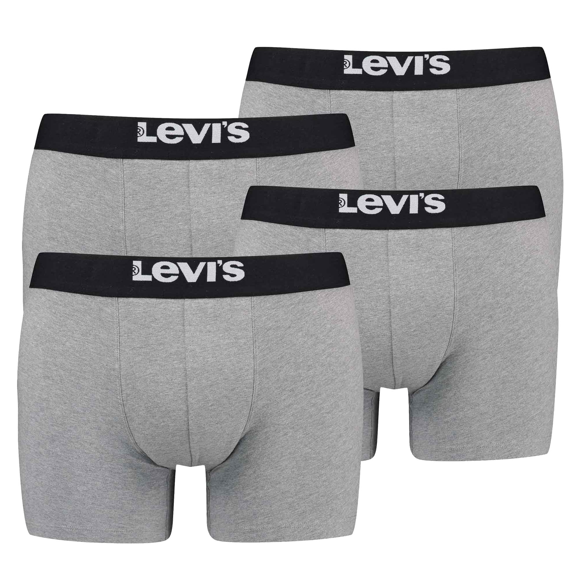 Levi's Herren Boxershorts, 4er Pack - Solid Basic Boxer Brief Organic, Logobund