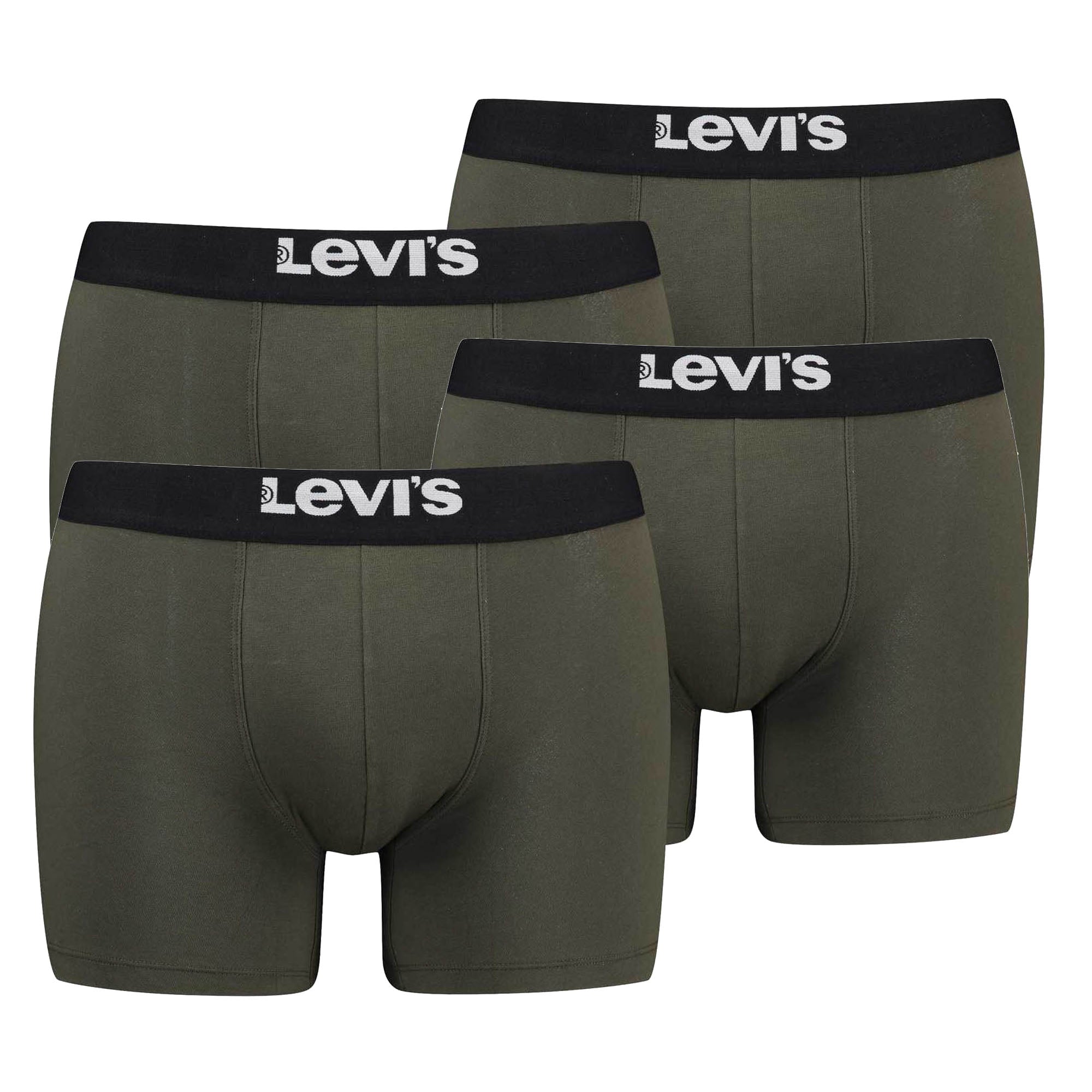 Levi's Herren Boxershorts, 4er Pack - Solid Basic Boxer Brief Organic, Logobund