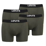 Levi's Herren Boxershorts, 4er Pack - Solid Basic Boxer Brief Organic, Logobund