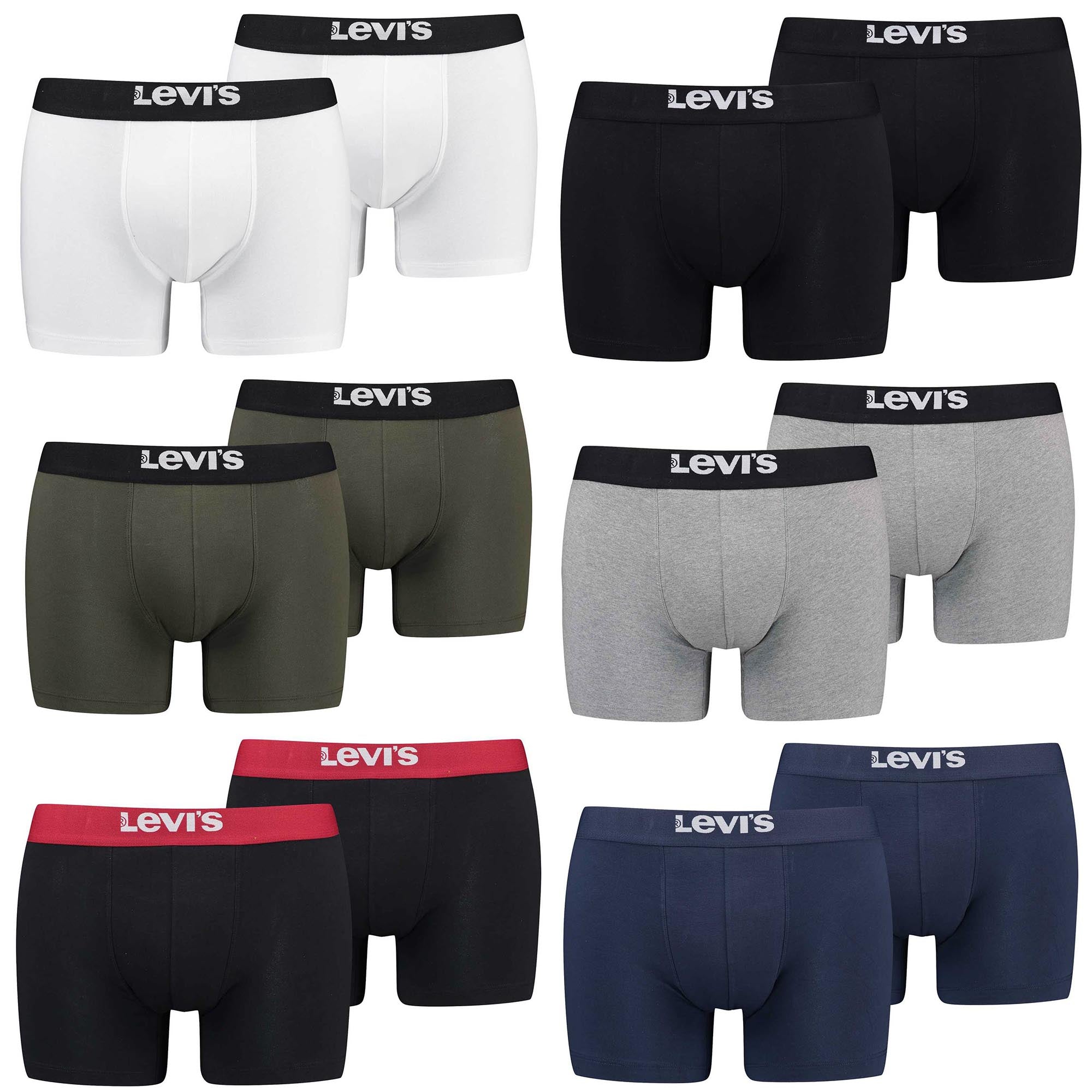 Levi's Herren Boxershorts, Multipack - Solid Basic Boxer Brief, Logobund #1
