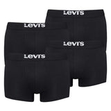 Levi's Herren Boxershorts, 4er Pack - Solid Basic Trunk Organic, Logobund