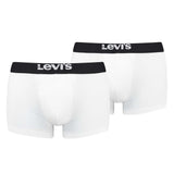Levi's Herren Boxershorts, 2er Pack - Solid Basic Trunk Organic, Logobund