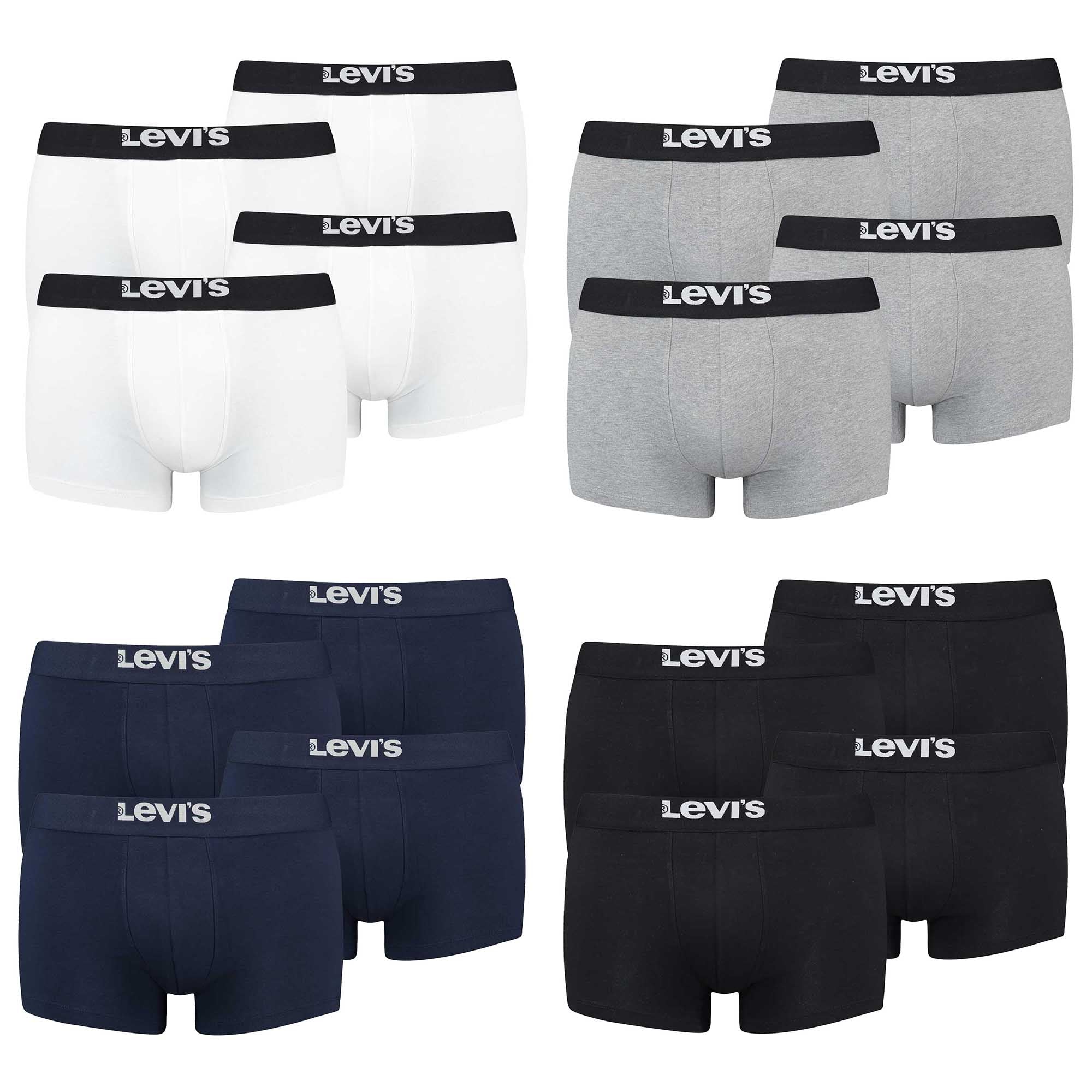 Levi's Herren Boxershorts, 4er Pack - Solid Basic Trunk Organic, Logobund