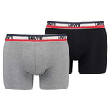 Levi's Herren Boxershorts, 2er Pack - Sportswear Boxer Brief Organic, Logobund