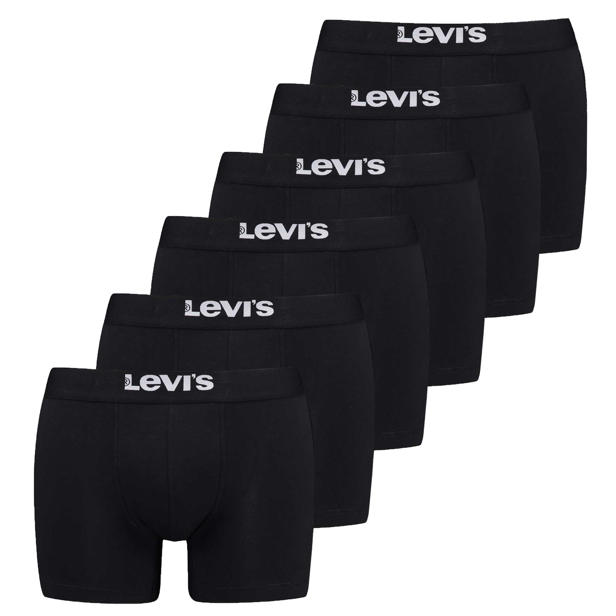 Levi's Herren Boxer - Solid Basic Boxer Brief Organic, ECOM, Cotton Stretch, 6er Pack